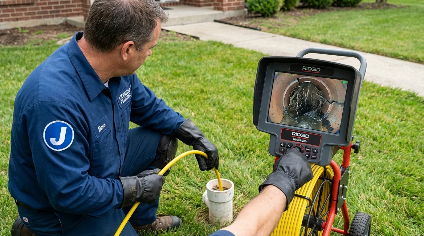 Sewer camera inspection being performed by Johns Plumbing LLC in Franklin Park